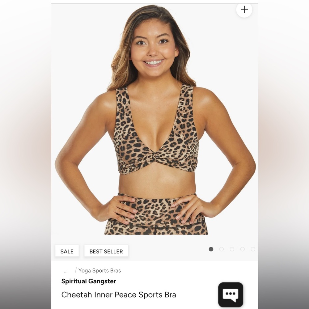 Spiritual Gangster Cheetah Inner Peace Sports Bra